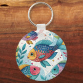 Regenbogenfische unter Wasser Schlüsselanhänger (Rückseite)