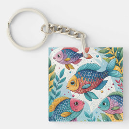 Regenbogenfische unter Wasser Schlüsselanhänger