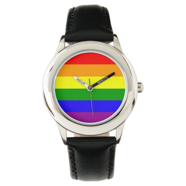 Regenbogenflagge Armbanduhr (Vorderseite)