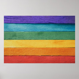Regenbogenflagge aus Holz Poster