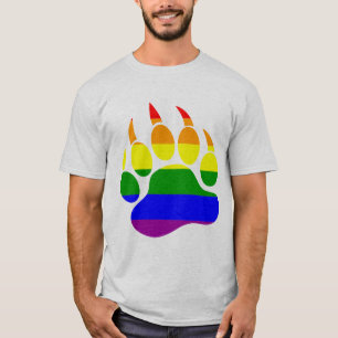 Regenbogenflagge Bärentatze Schwulenstolz Farben T-Shirt