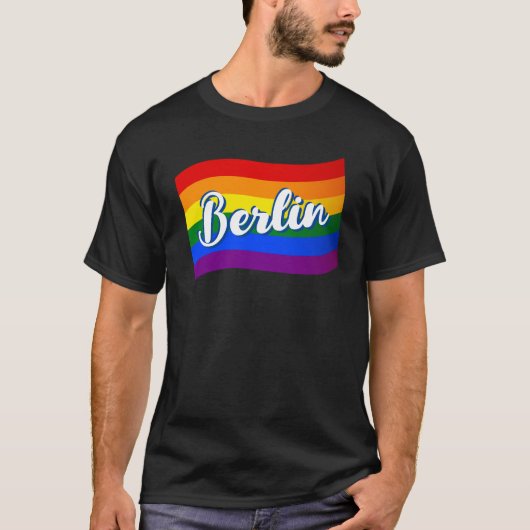 Regenbogenflagge Berlin Deutscher Gay Pride LGBT L T-Shirt (Vorderseite)
