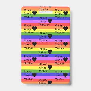 Regenbogenflagge Black Lives Matter Text LGBTQ Ausweis