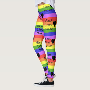 Regenbogenflagge Black Lives Matter Text LGBTQ Leggings