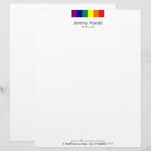 Regenbogenflagge Briefkopf (Vorne/Hinten)