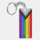 Regenbogenflagge der Gay Pride-Intersection Schlüsselanhänger (Vorderseite links)