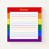 Regenbogenflagge der intersektionalen Pride-Storie Notizblock (Rückseite)
