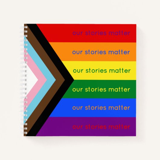 Regenbogenflagge der intersektionalen Pride-Storie Notizblock (Vorderseite)