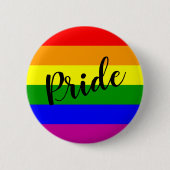 Regenbogenflagge der Schwulenbewegung Button (Vorderseite)