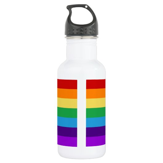 Regenbogenflagge Edelstahlflasche (Rückseite)