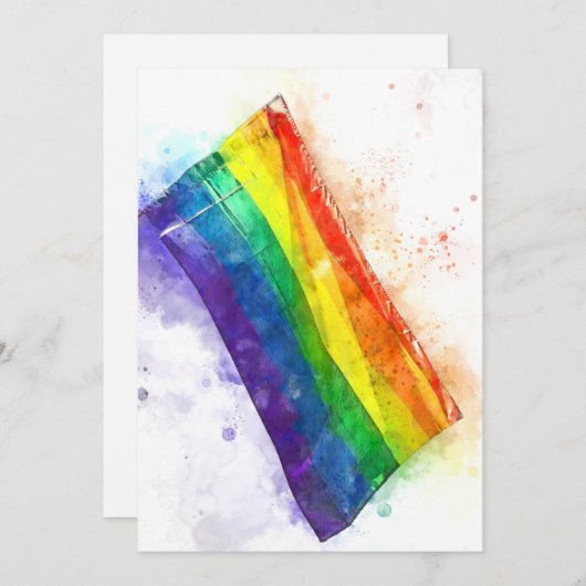 Regenbogenflagge Einladung (Vorne/Hinten)