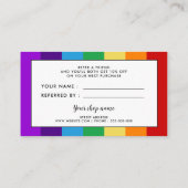 Regenbogenflagge Empfehlungskarte (Rückseite)