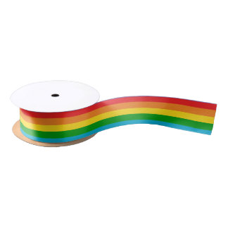 Regenbogenflagge farbenfroh gestreift satinband