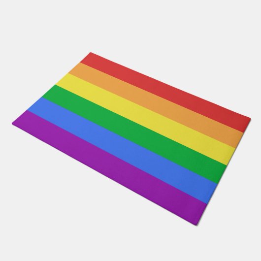 Regenbogenflagge Fußmatte (Schrägansicht)