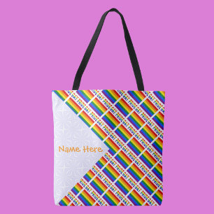 Regenbogenflagge Gay Pride Fliesen Orange Personal Tasche