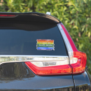 Regenbogenflagge Gay Pride Ich liebe meinen schwul Aufkleber