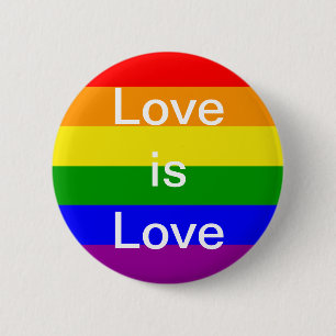 Regenbogenflagge Gay Pride Love is Love Button