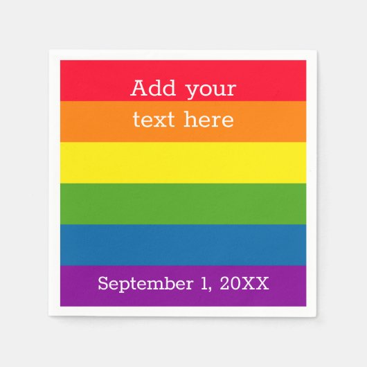 Regenbogenflagge | Gay Pride | Personalisiert Serviette (Vorderseite)