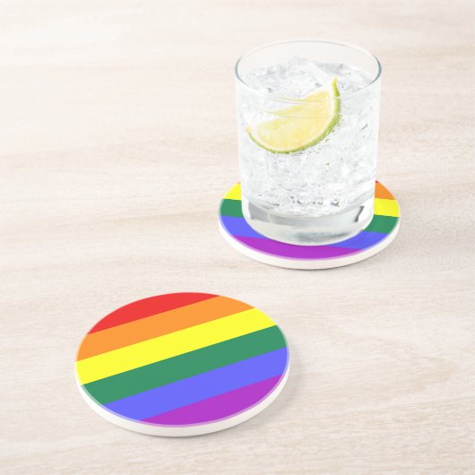 Regenbogenflagge Getränkeuntersetzer (Seite)
