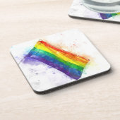 Regenbogenflagge Getränkeuntersetzer (Linke Seite)