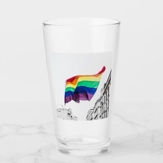 Regenbogenflagge Glas (Vorderseite)