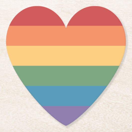 Regenbogenflagge Heathered Herz Untersetzer (Vorderseite)