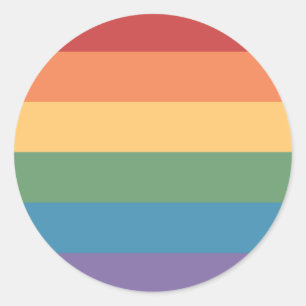 Regenbogenflagge Heathered Round Runder Aufkleber