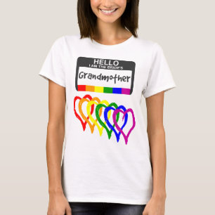 Regenbogenflagge Herts Bride Großmutter Name Abze T-Shirt