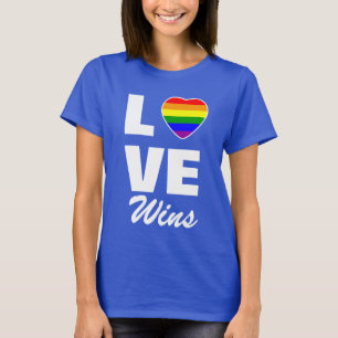 Regenbogenflagge Herz Love Wins T-Shirt Stolz Gay 