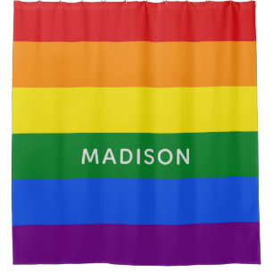 Regenbogenflagge individuelle Name Duschvorhang