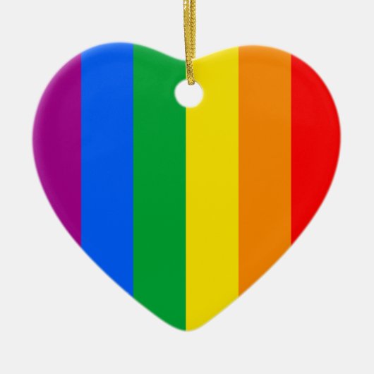 Regenbogenflagge Keramik Ornament (Vorne)