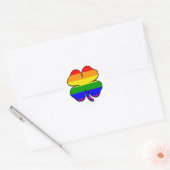 Regenbogenflagge Kleeblatt Runder Aufkleber (Umschlag)