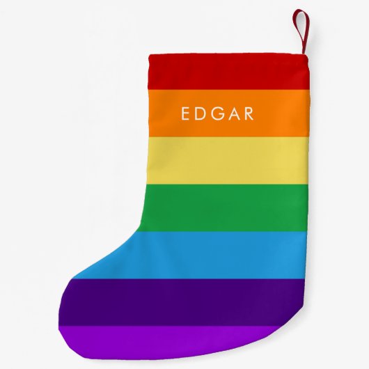 Regenbogenflagge Kleiner Weihnachtsstrumpf (Rückseite)