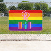 Regenbogenflagge Lesbische Pride LGBT Liebe ist Li Banner (Insitu)