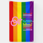 Regenbogenflagge Lesbische Pride LGBT Liebe ist Li Banner (Vertikal)