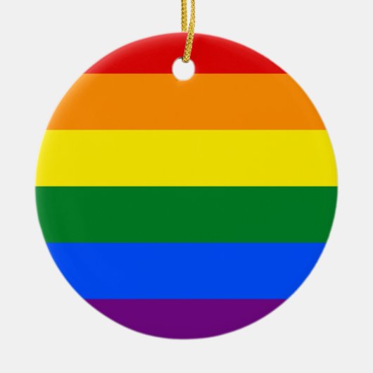 Regenbogenflagge (LGBT) Keramik Ornament (Vorne)
