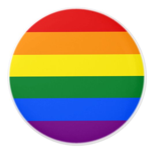 Regenbogenflagge (LGBT) Keramikknauf (Vorderseite)