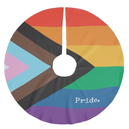 Regenbogenflagge - LGBTQIA - Personalize - Baumroc Polyester Weihnachtsbaumdecke (Vorderseite)