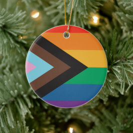Regenbogenflagge - LGBTQIA - Personalize - Ornamen Keramik Ornament