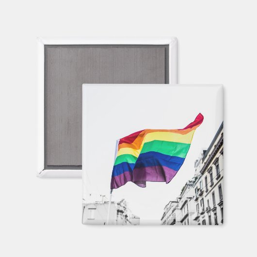 Regenbogenflagge Magnet (Vorderseite/Rückseite)