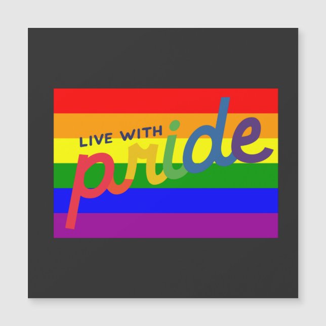 Regenbogenflagge Magnetkarte (Vorderseite)
