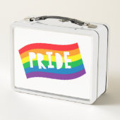 Regenbogenflagge Metall Brotdose (Rückseite)