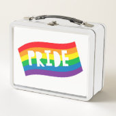 Regenbogenflagge Metall Brotdose (Vorderseite)