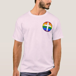 Regenbogenflagge mit Kreuz Leichtes Shirt Meld