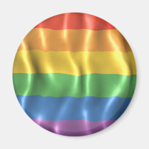 Regenbogenflagge mit Wellen Magnet