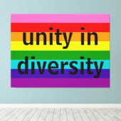 Regenbogenflagge Original 8 Streifen LGBT-Gay Prid Leinwanddruck (Insitu (Holzboden))