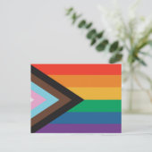 Regenbogenflagge Postkarte (Stehend Vorderseite)