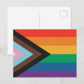 Regenbogenflagge Postkarte (Vorne/Hinten)
