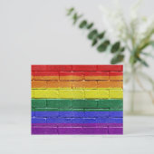Regenbogenflagge Postkarte (Stehend Vorderseite)