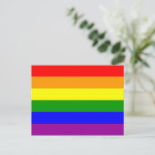 Regenbogenflagge Postkarte (Stehend Vorderseite)
